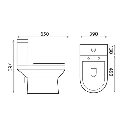 Fairford Relay Open Backed Close Coupled Toilet with Soft Close Seat