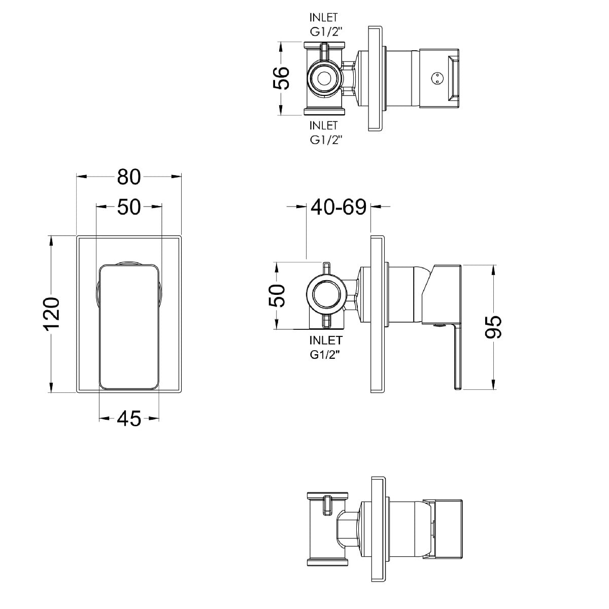 Fairford Una Pure Concealed Manual Shower Valve