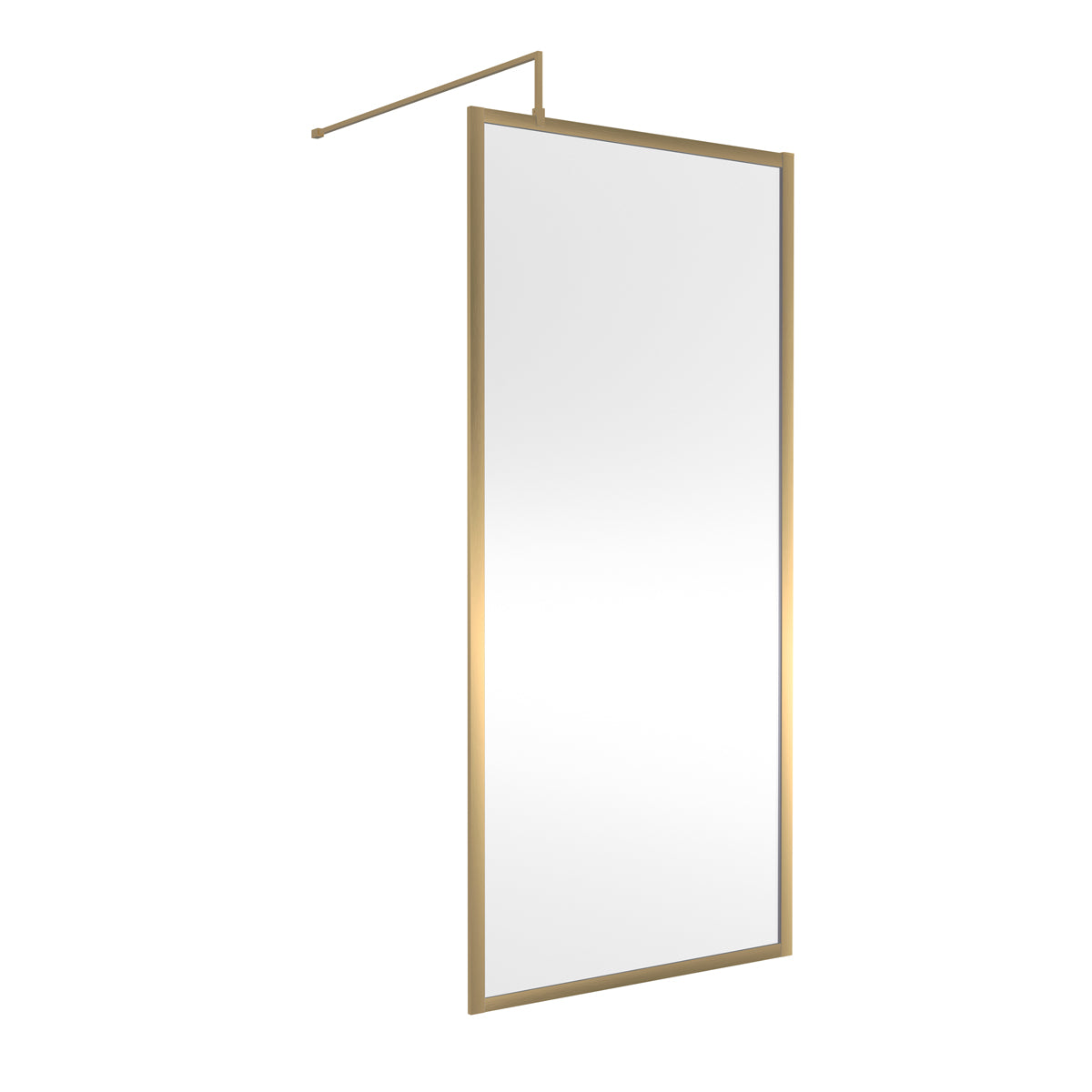 Fairford 900mm Brushed Brass Fully Framed 8mm Wetroom Screen - 1850mm High