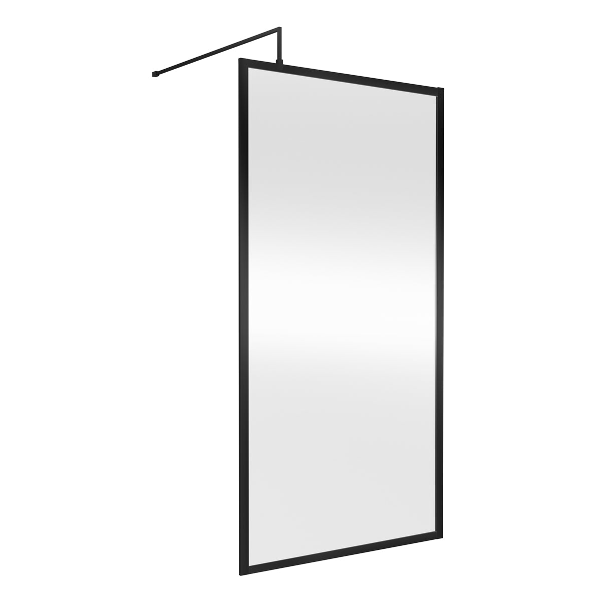 Fairford 1000mm Matt Black Fully Framed 8mm Wetroom Screen - 1850mm High
