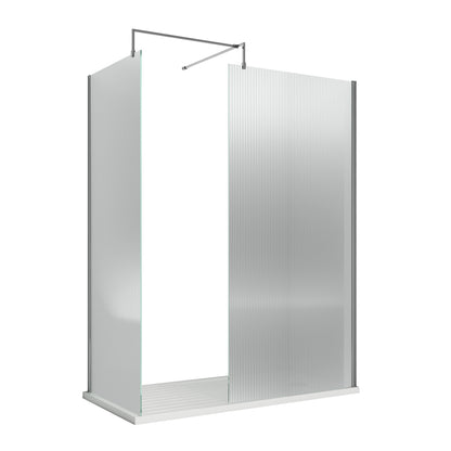 Fairford 1000mm Chrome Fluted 8mm Wetroom Screen - 1850mm High