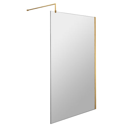 Fairford 1100mm Brushed Brass 8mm Wetroom Screen - 1850mm High