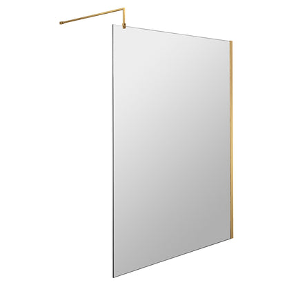 Fairford 1200mm Brushed Brass 8mm Wetroom Screen - 1850mm High