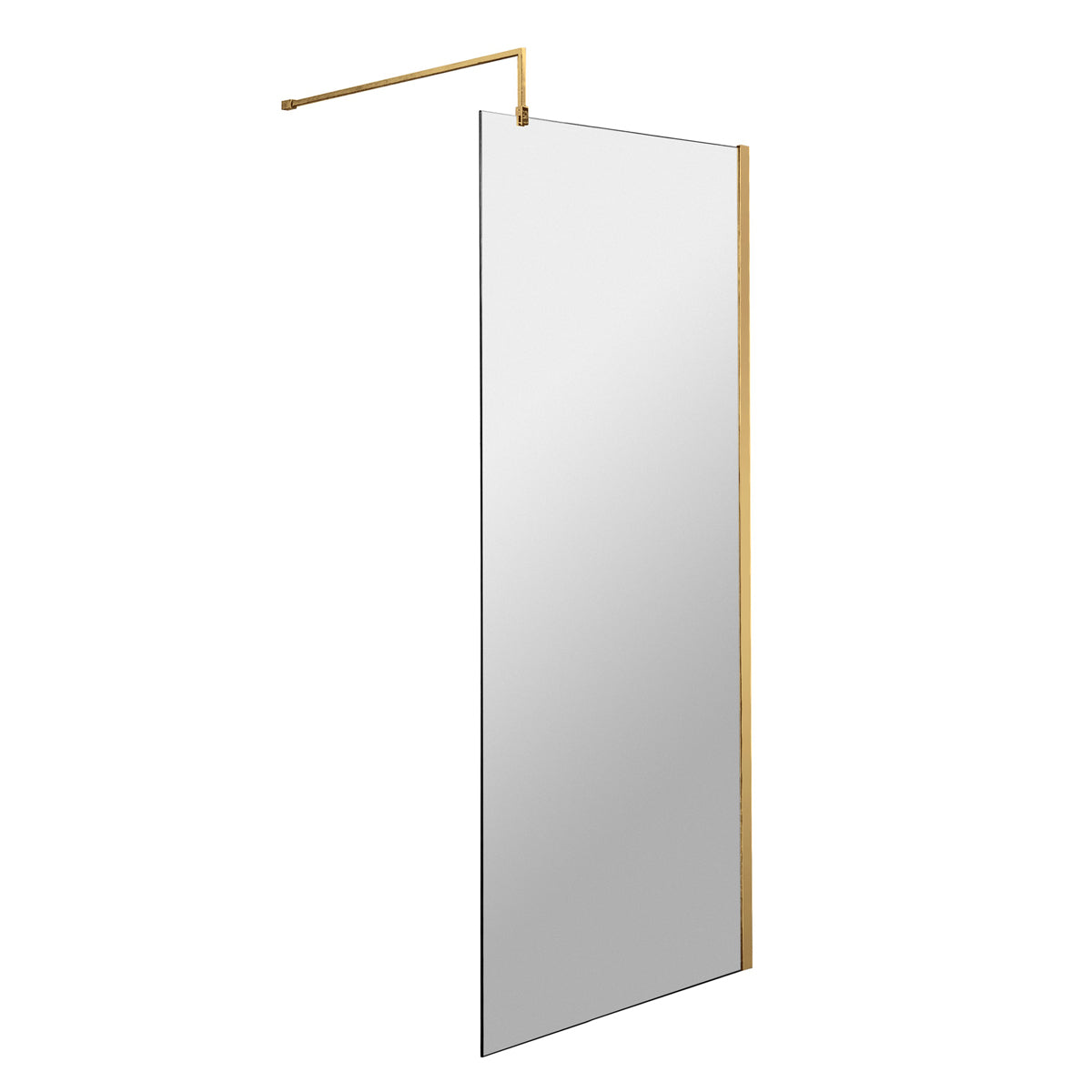 Fairford 760mm Brushed Brass 8mm Wetroom Screen - 1850mm High