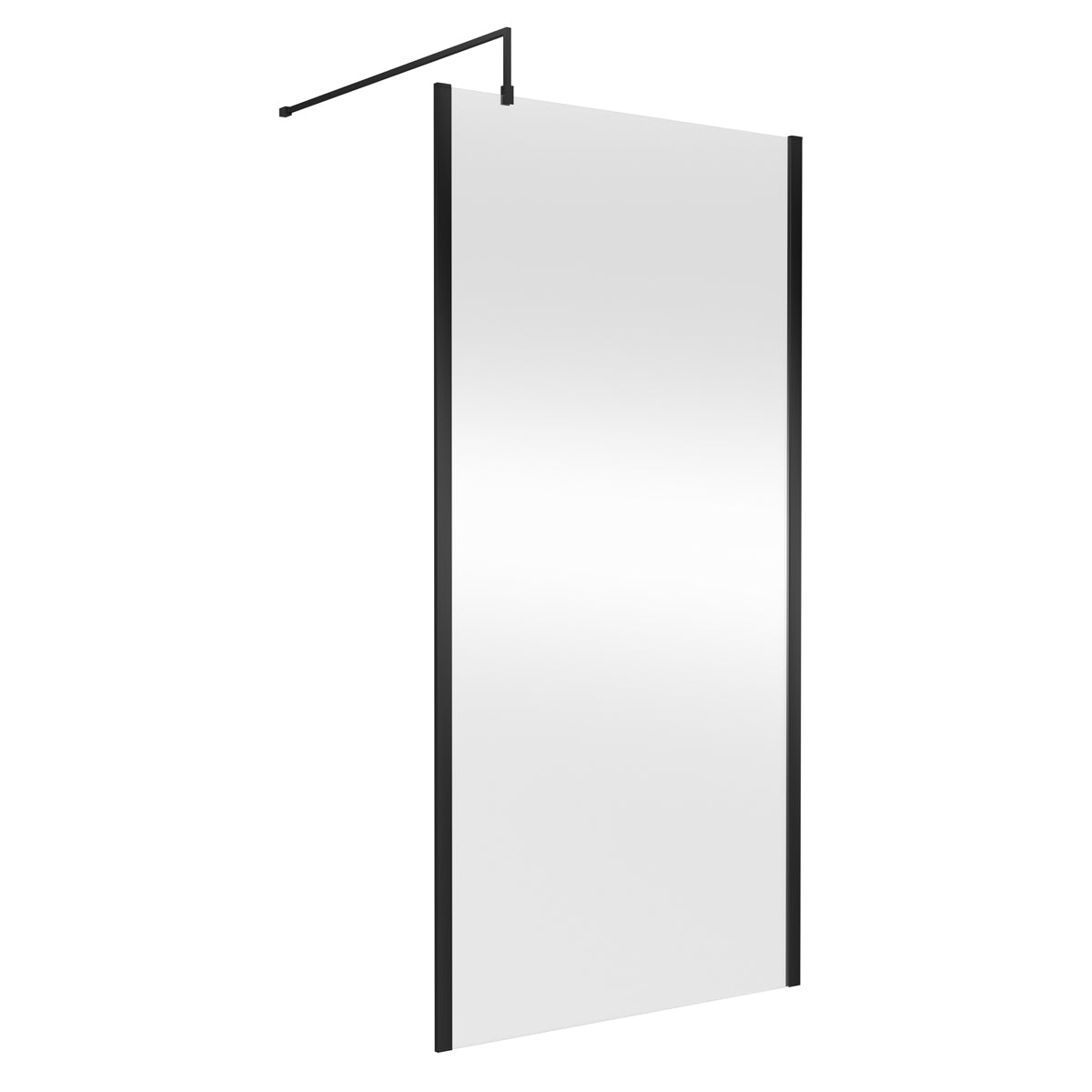 Fairford 1000mm Matt Black Vertically Framed 8mm Wetroom Screen - 1850mm High