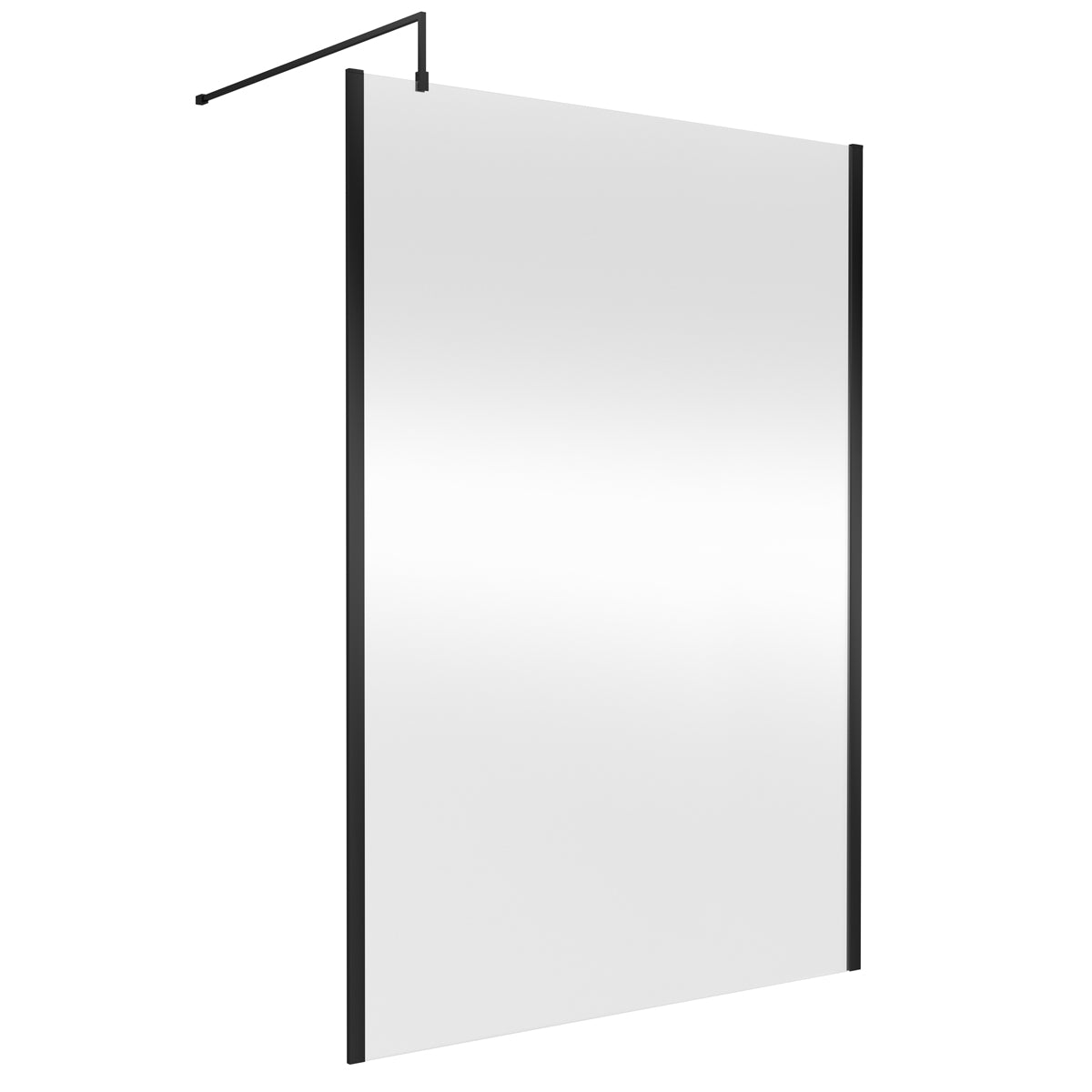Fairford 1400mm Matt Black Vertically Framed 8mm Wetroom Screen - 1850mm High